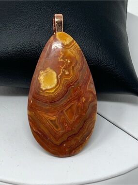 Australian Crazy Lace Cabochon with Copper Bail - 2”H x 1-1/8”W